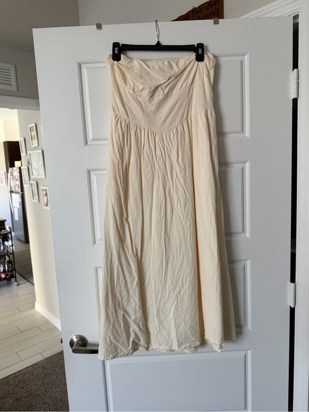 Amazon Women's Strapless Midi Dress in Cream